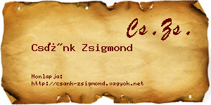 Csánk Zsigmond névjegykártya